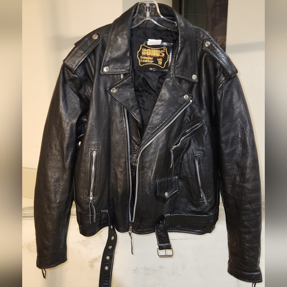 Bonus  Traditional leather Motorcycle jacket size 52 2xl - Picture 2 of 6